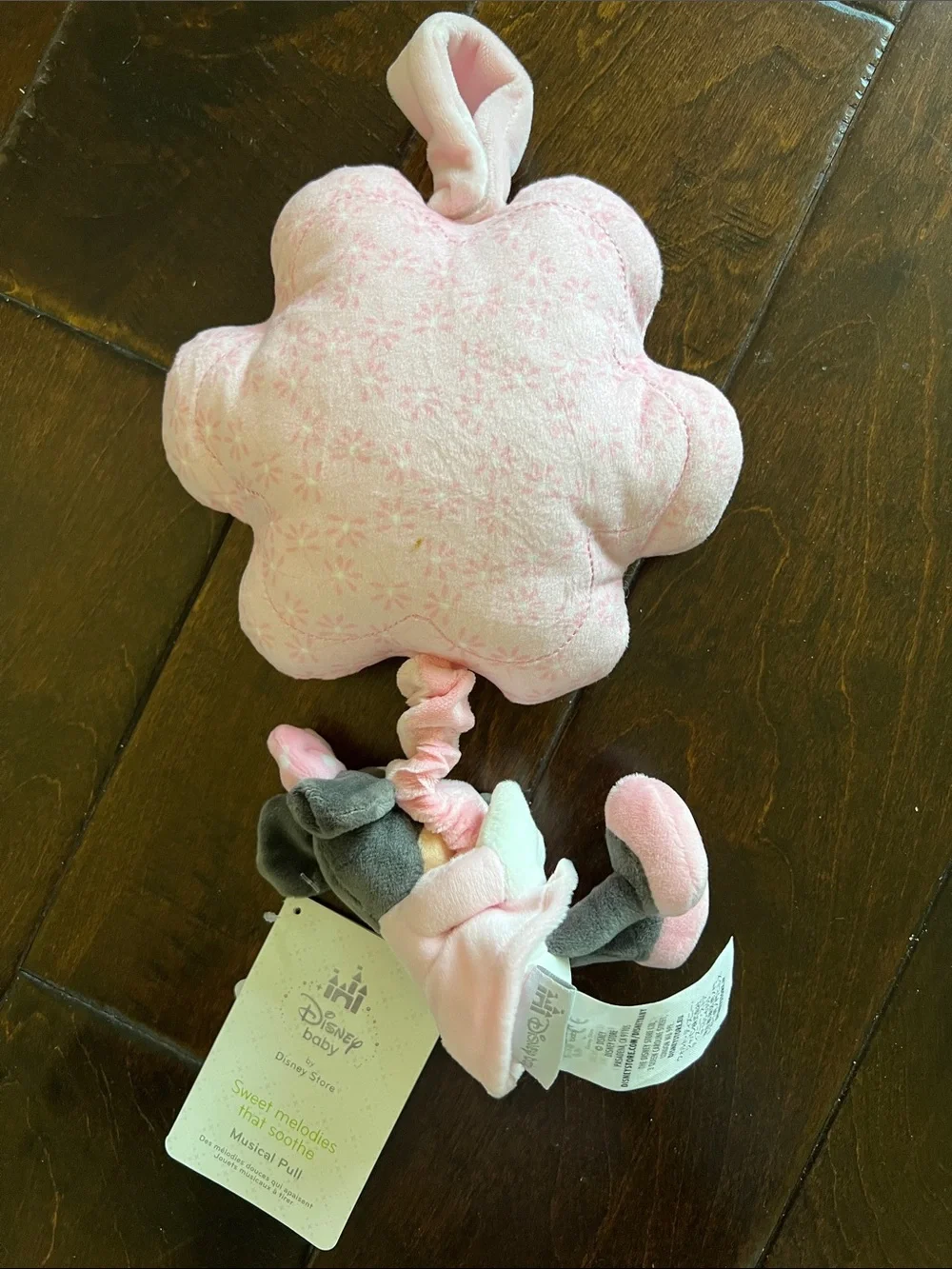 Disney Pink Minnie Mouse Hanging Plush Musical Pull Toy